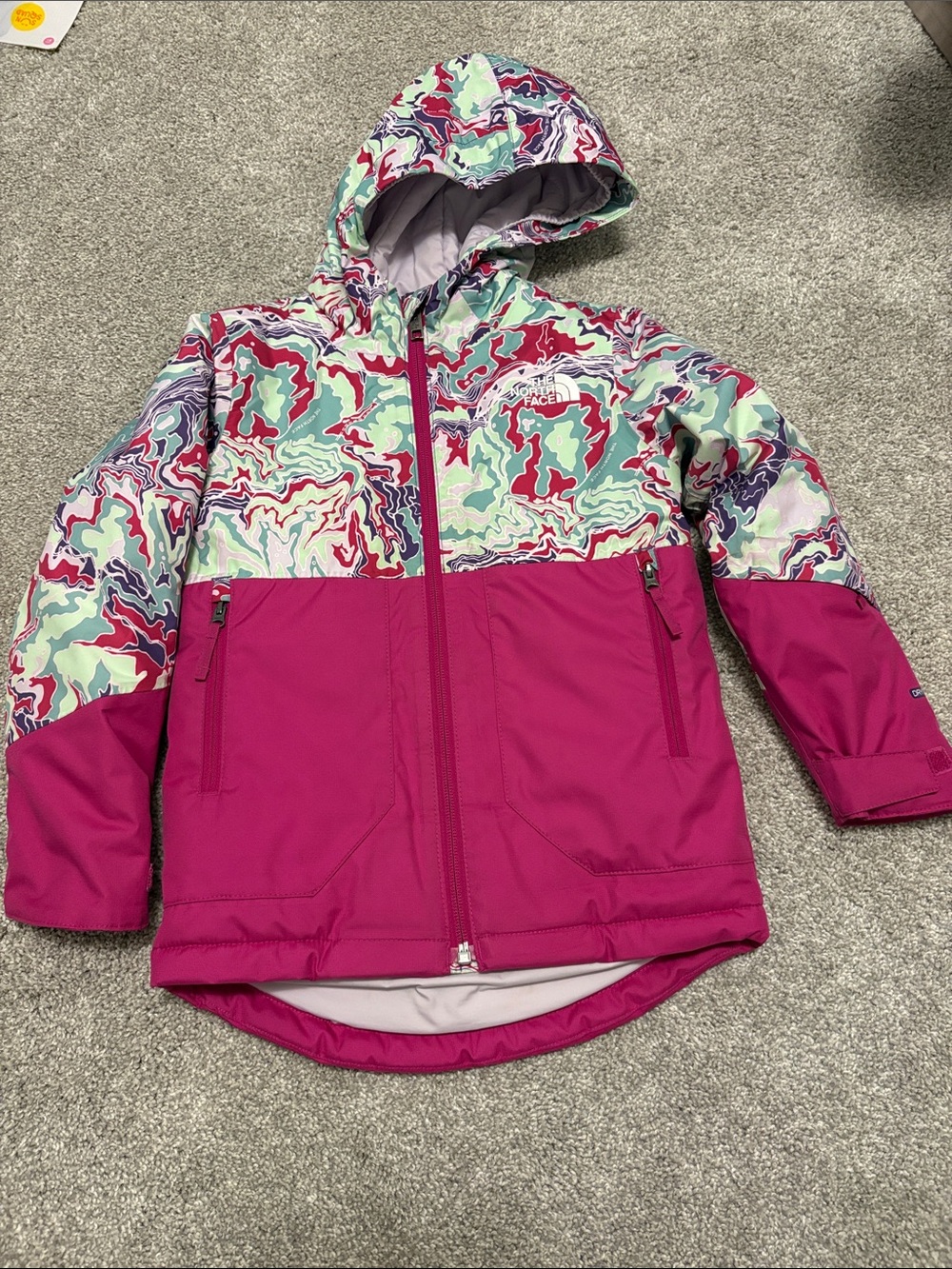 The North Face Girls' Magenta Hooded Coat 5T